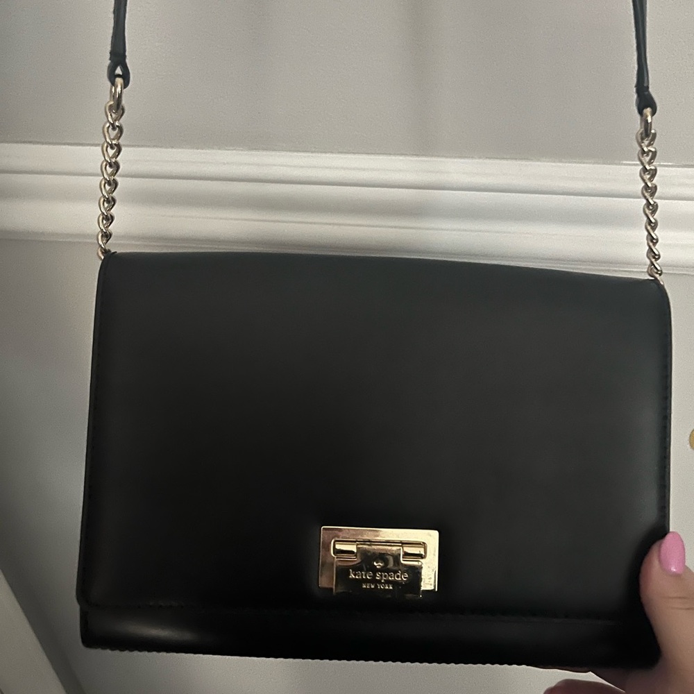 Kate Spade Black Crossbody Bag with Silver Hardware